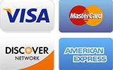 Visa, MasterCard, Discover, American Express accepted